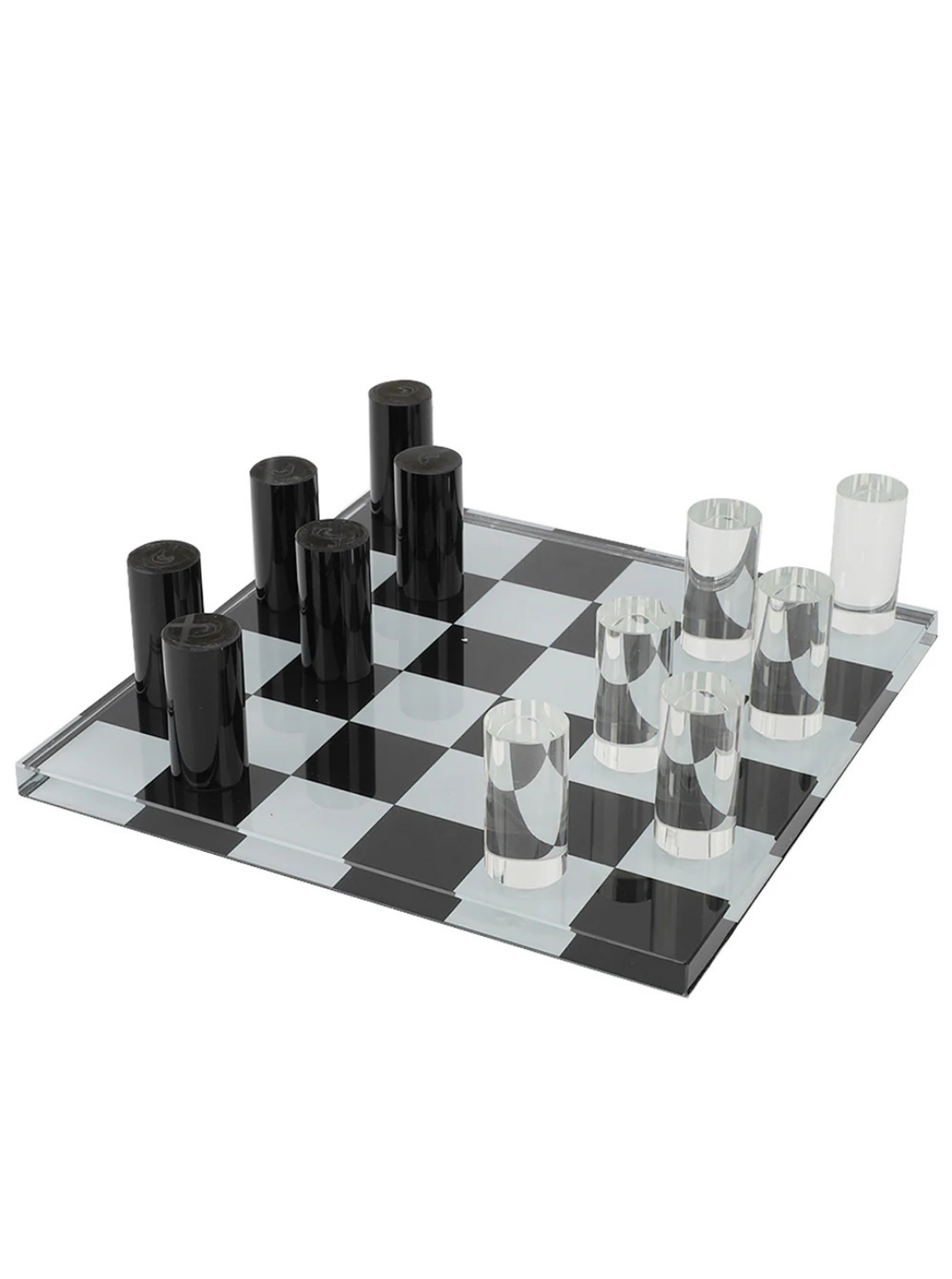 Juego De Ajedrez De Cristal Para Beber Con 32 Copas, Tablero 22.5x22.5 Cm, Ideal Para Fiestas, Viajes Y Campamento