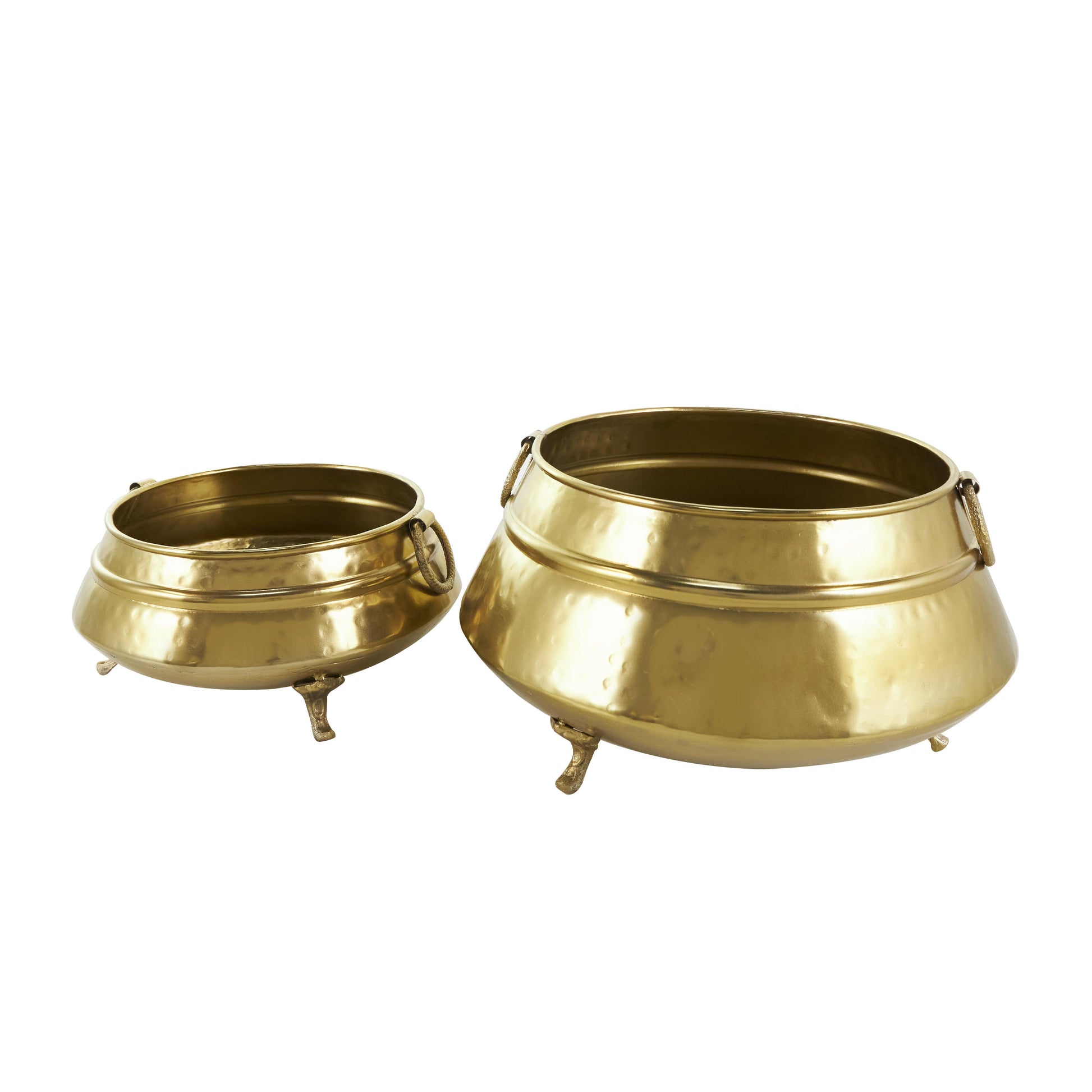 MACETA DE METAL DORADA TRIPIE