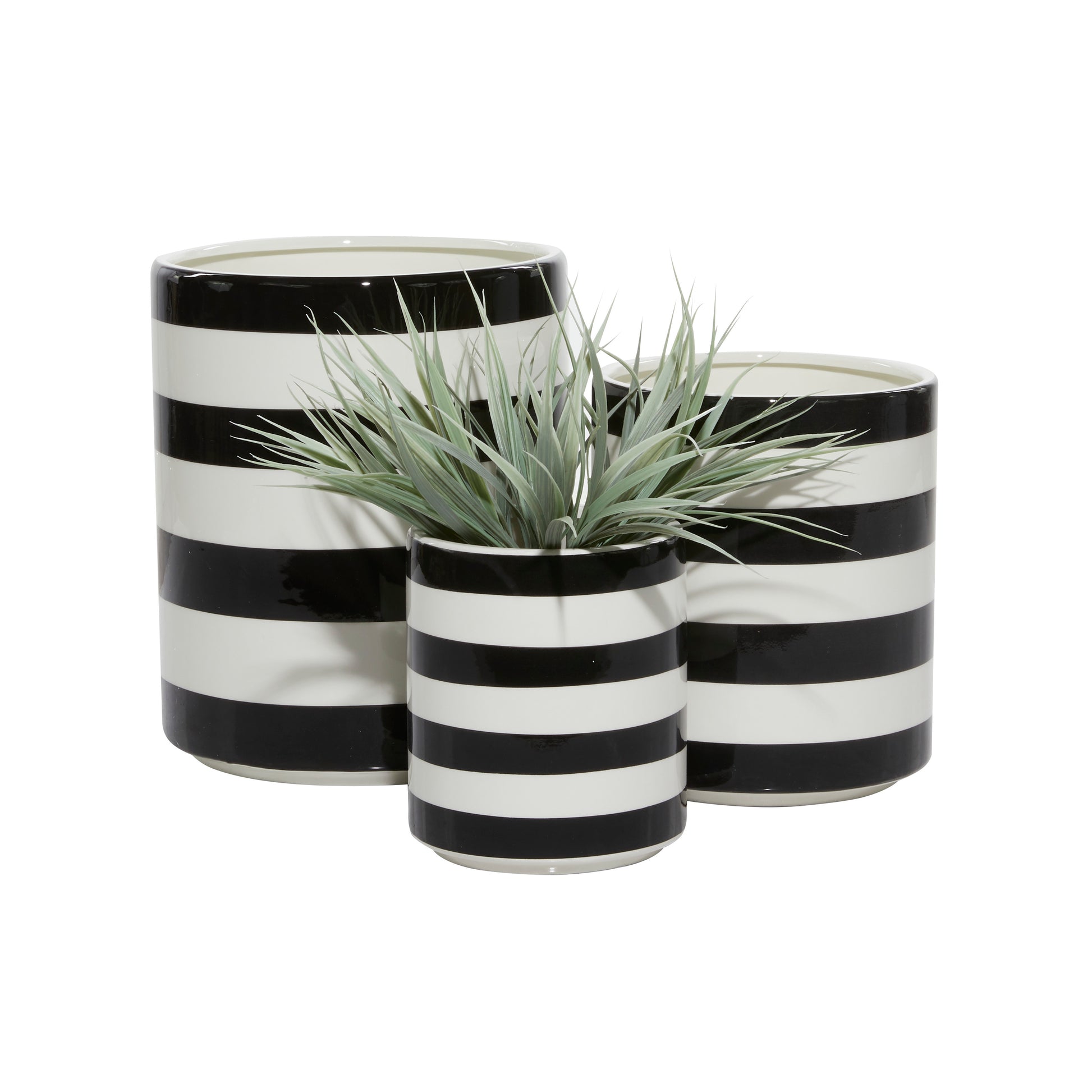 MACETA LINEAS BCO NGRO