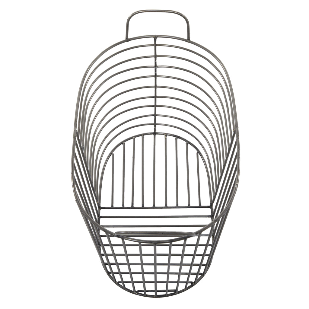 CESTA METAL GRIS CON ASAS