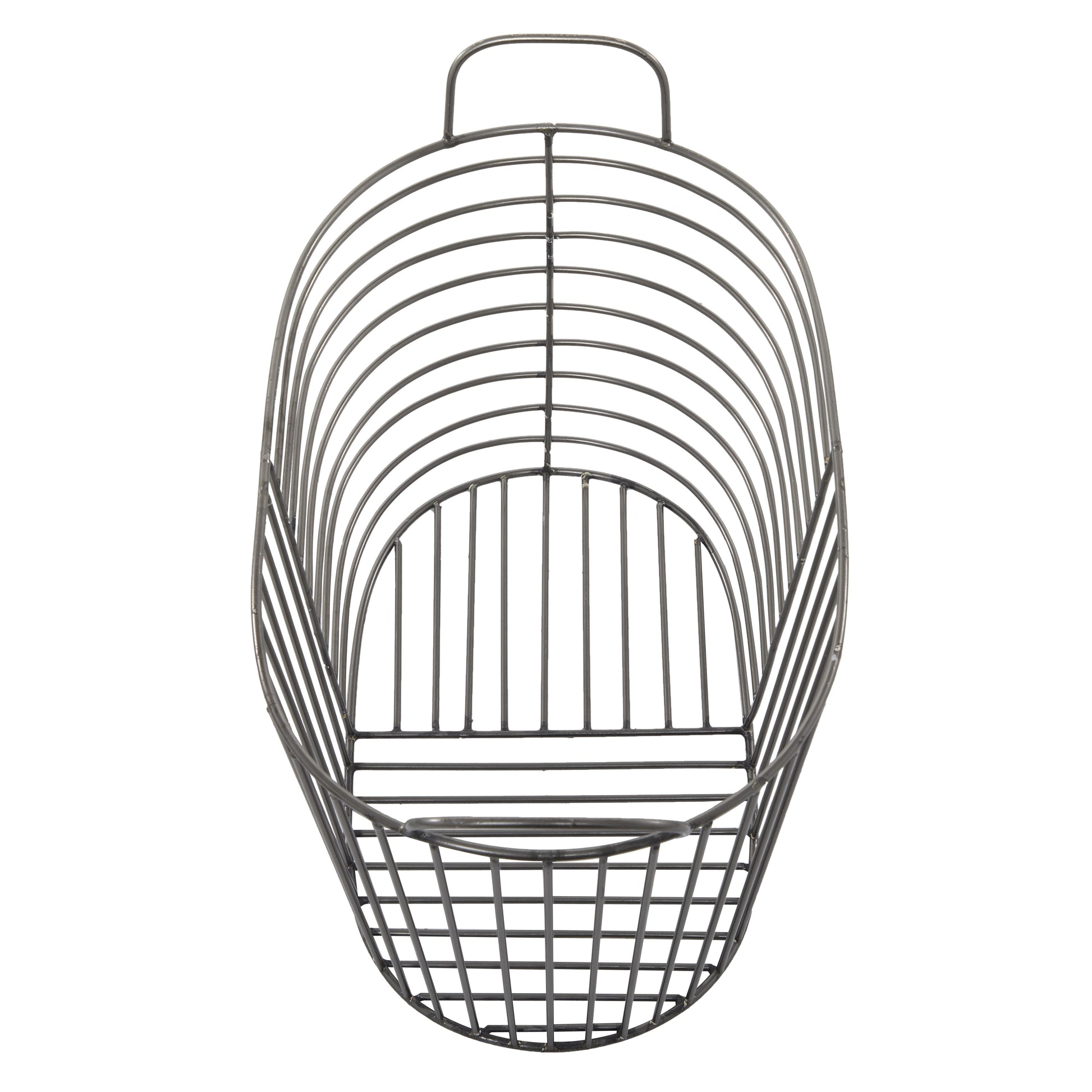 CESTA METAL GRIS CON ASAS