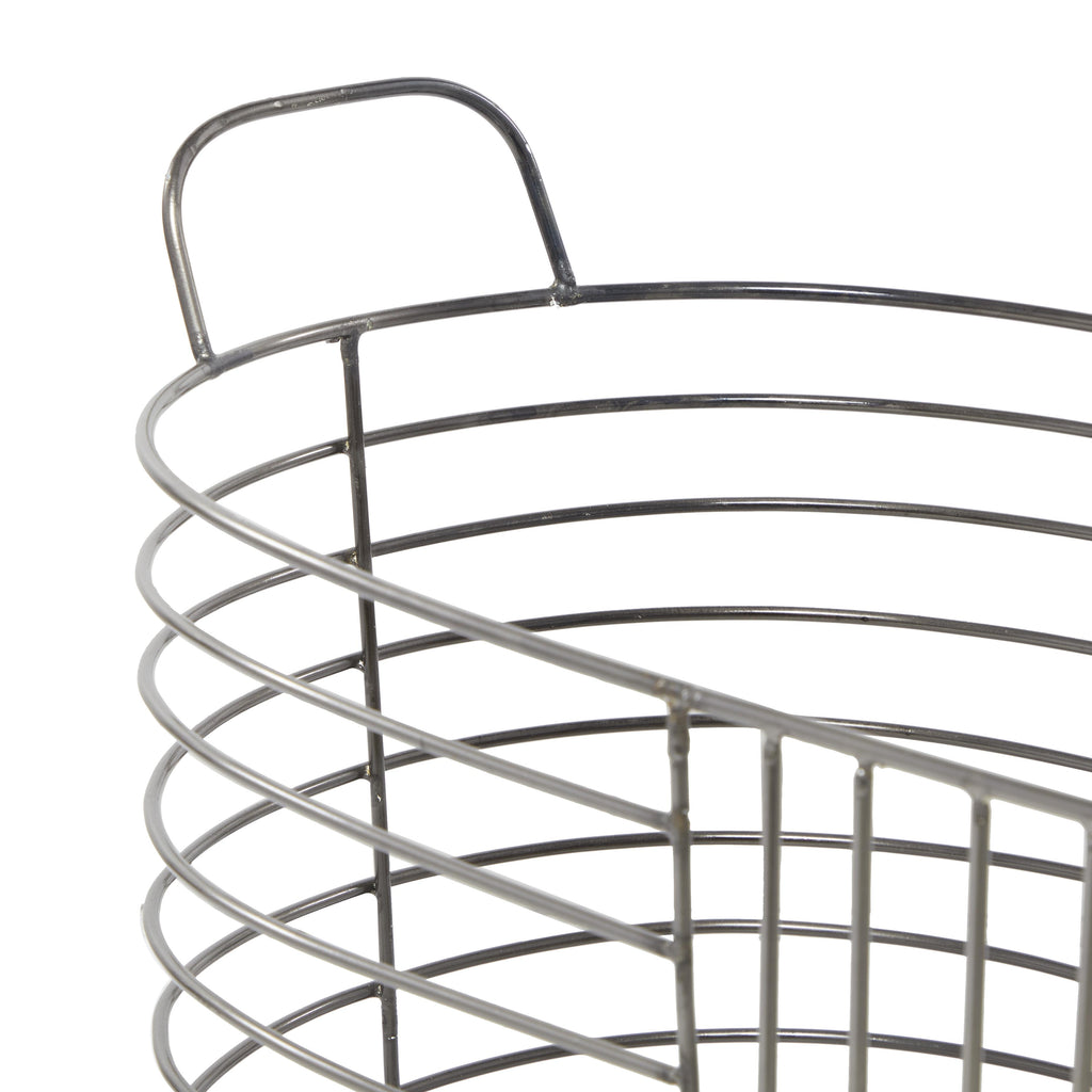 CESTA METAL GRIS CON ASAS