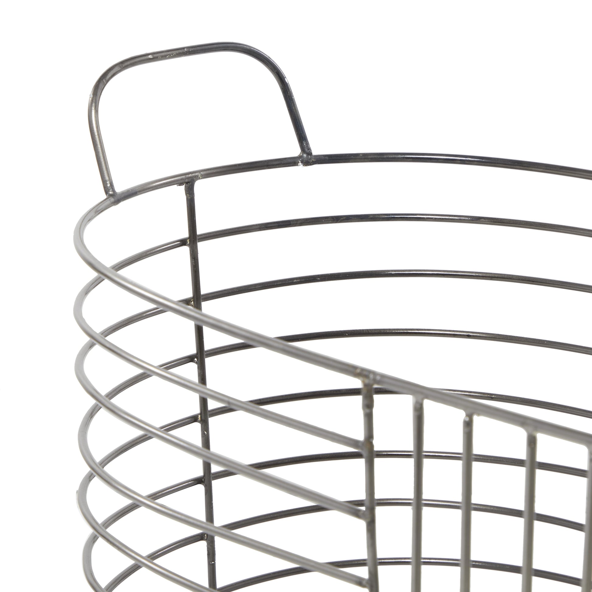 CESTA METAL GRIS CON ASAS