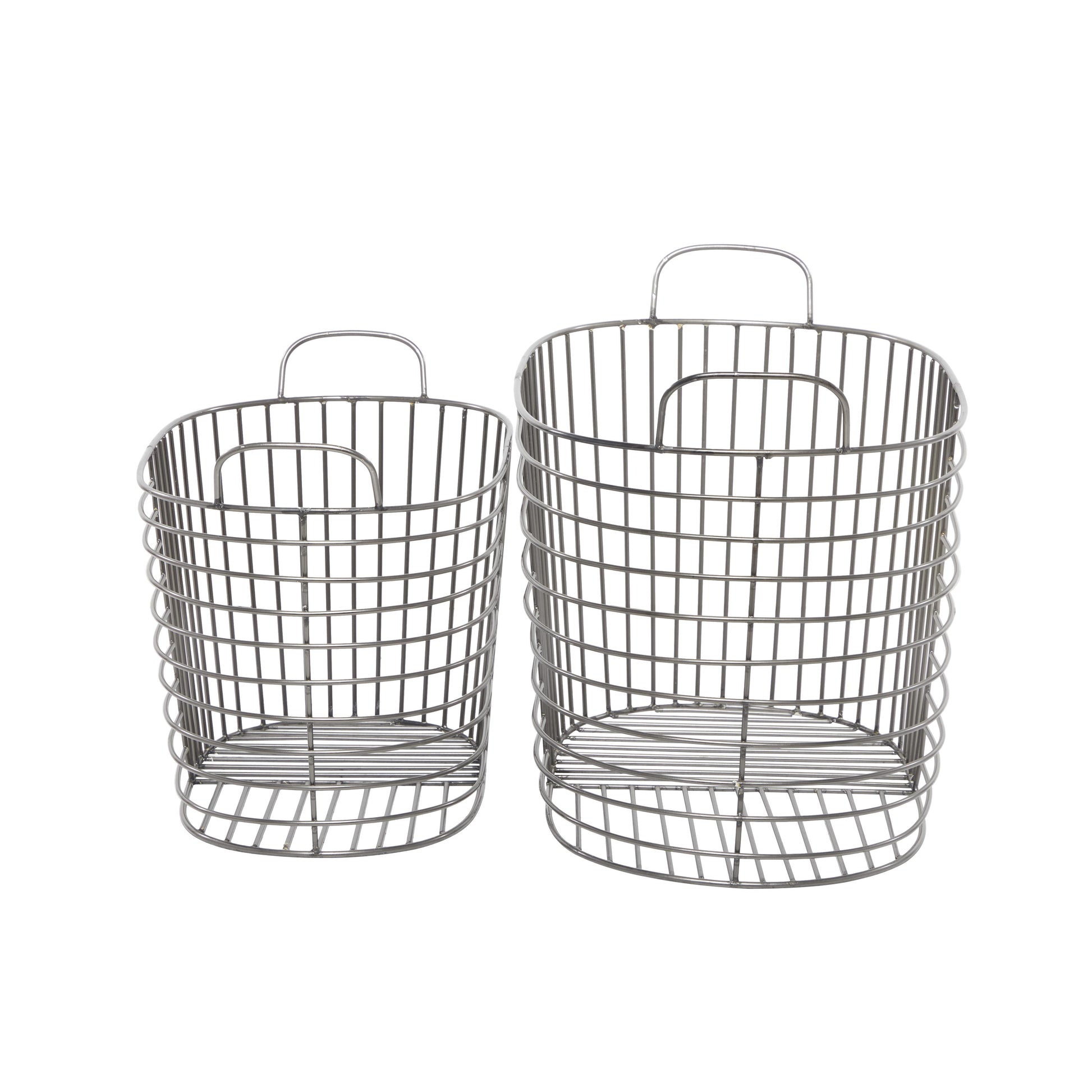 CESTA METAL GRIS CON ASAS