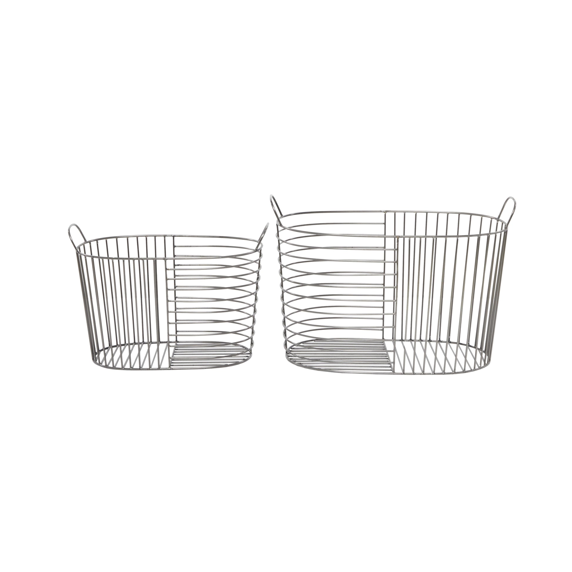 CESTA METAL GRIS CON ASAS