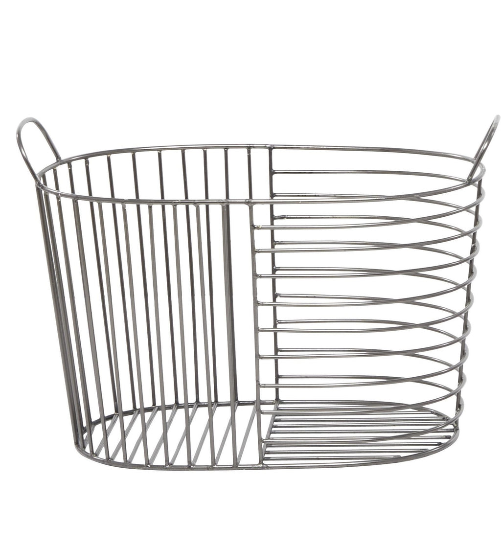CESTA METAL GRIS CON ASAS