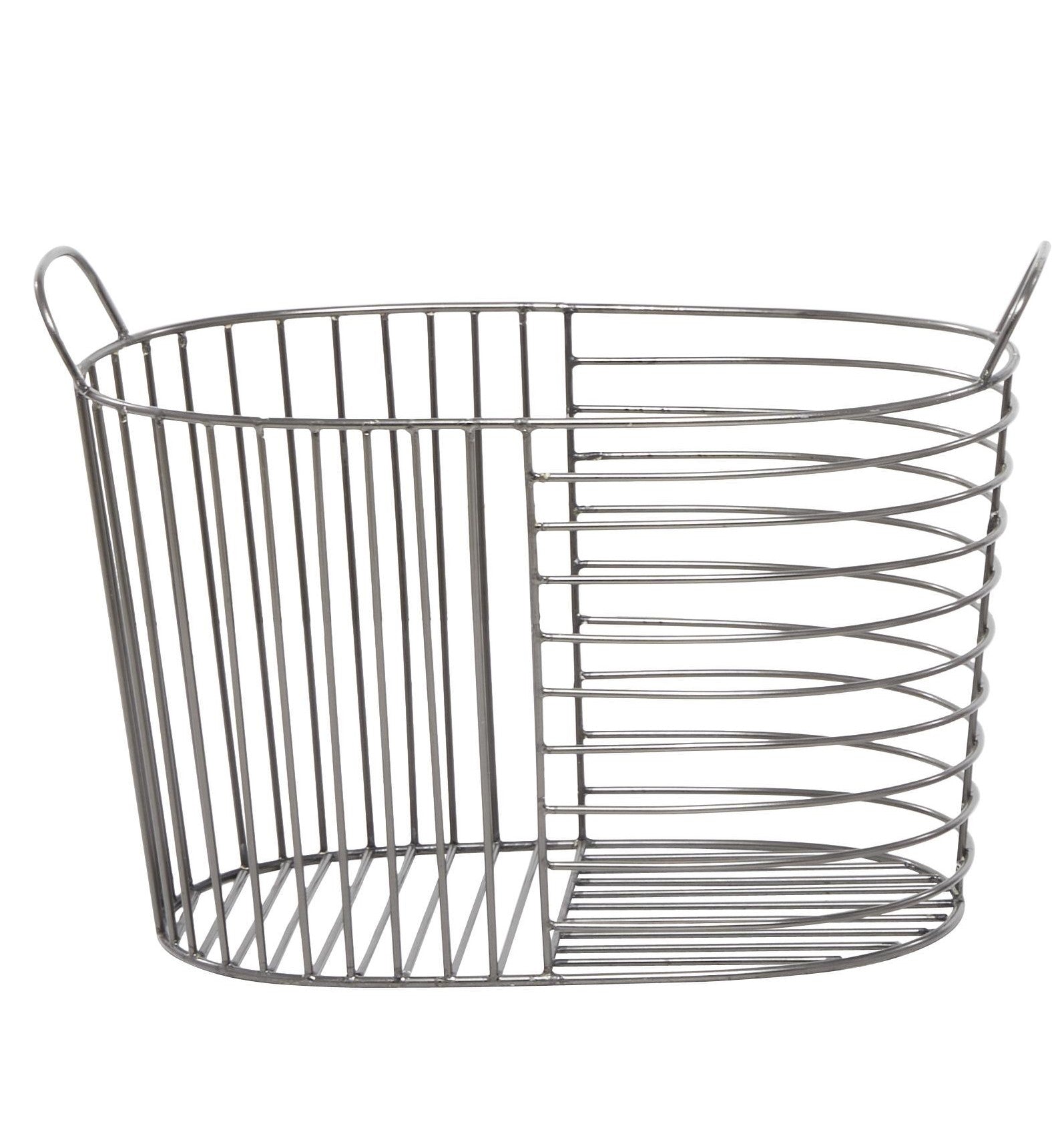 CESTA METAL GRIS CON ASAS