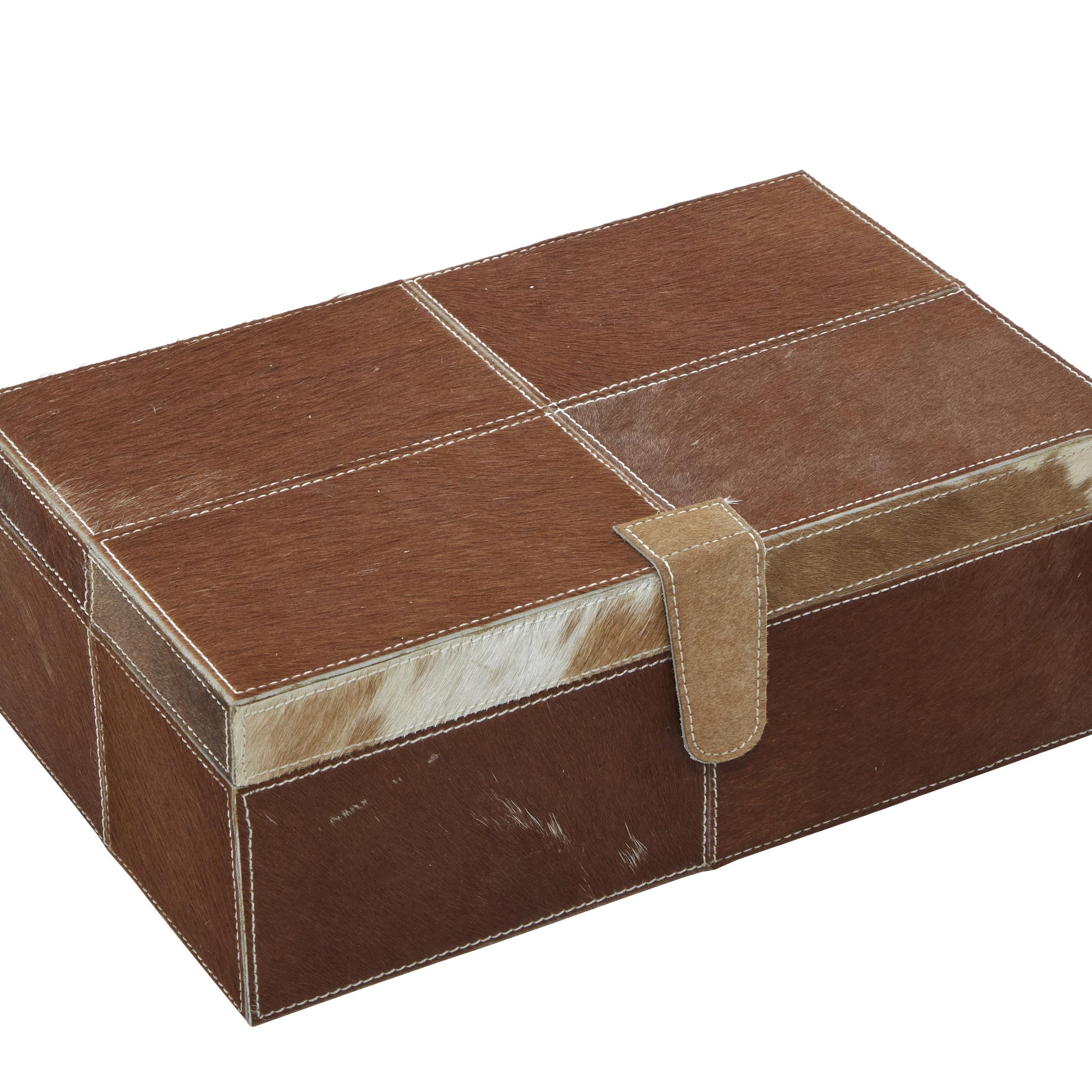 CAJA DE CUERO MARRON