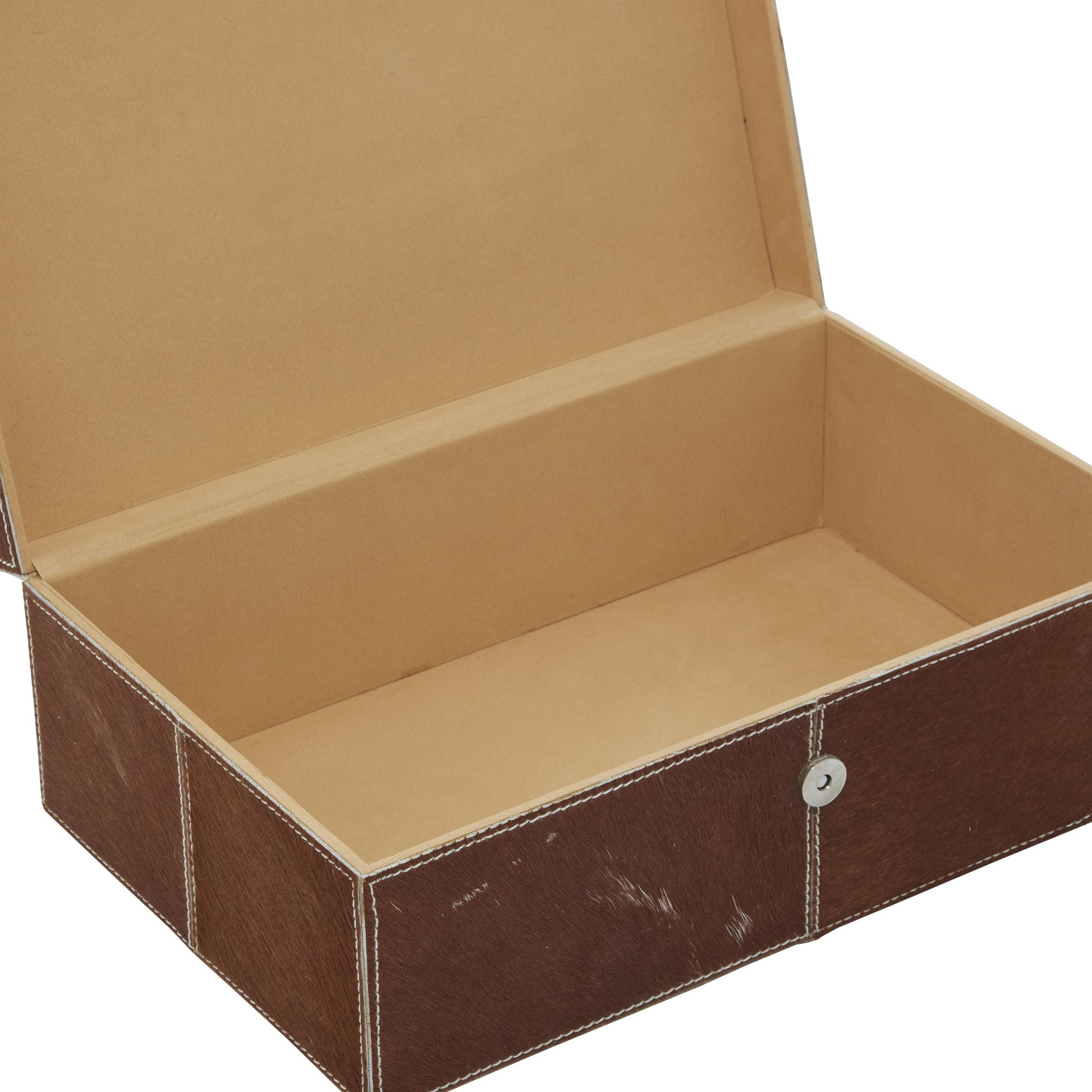 CAJA DE CUERO MARRON