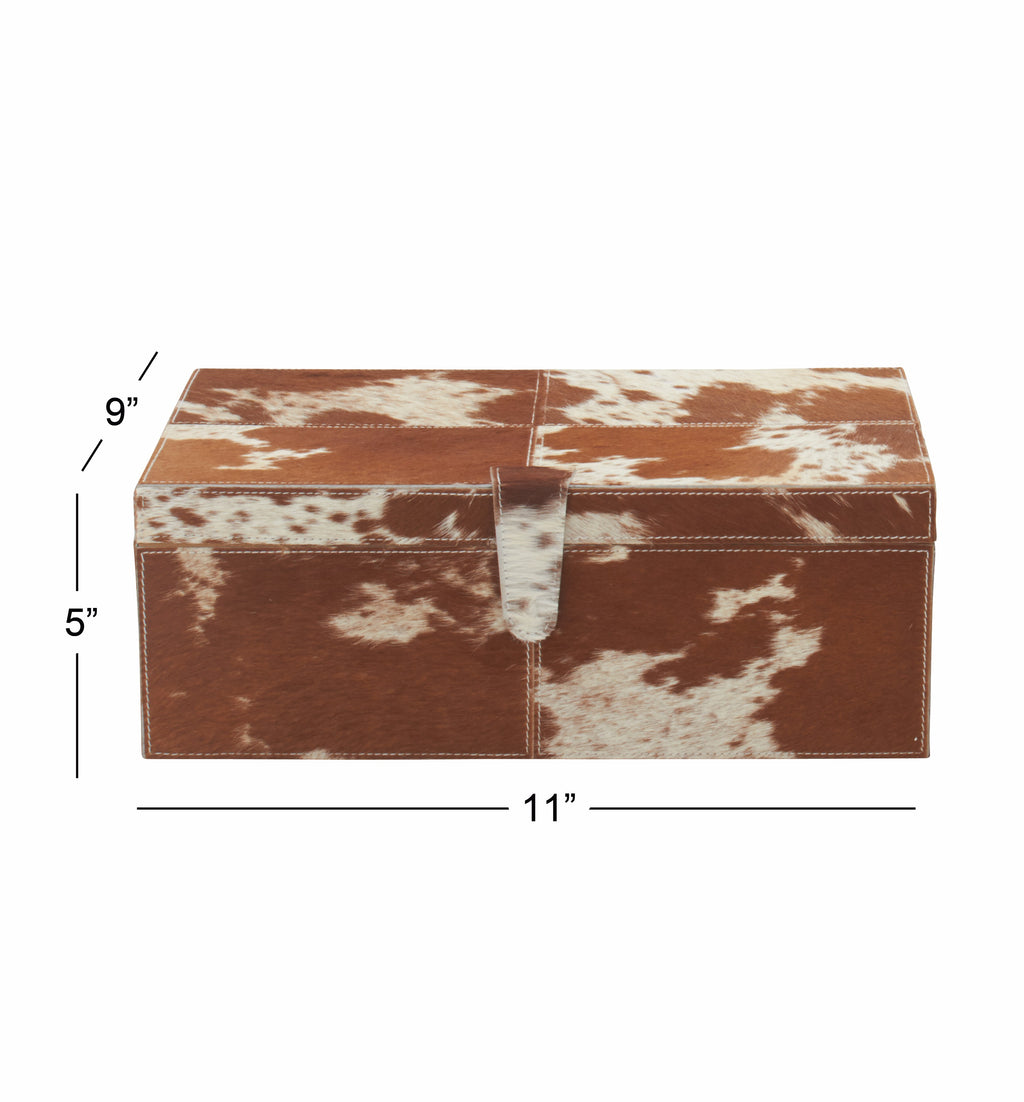 CAJA DE CUERO MARRON