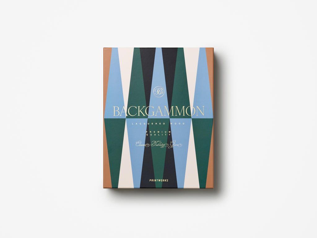 LACQUERED BACKGAMMON - BLUE/GREEN