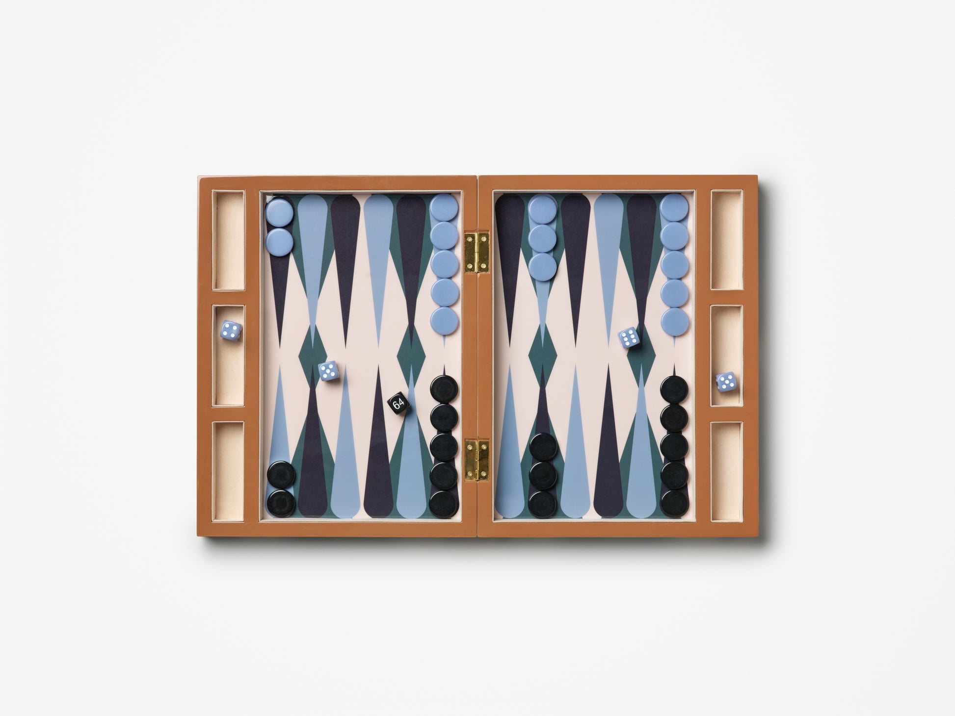 LACQUERED BACKGAMMON - BLUE/GREEN