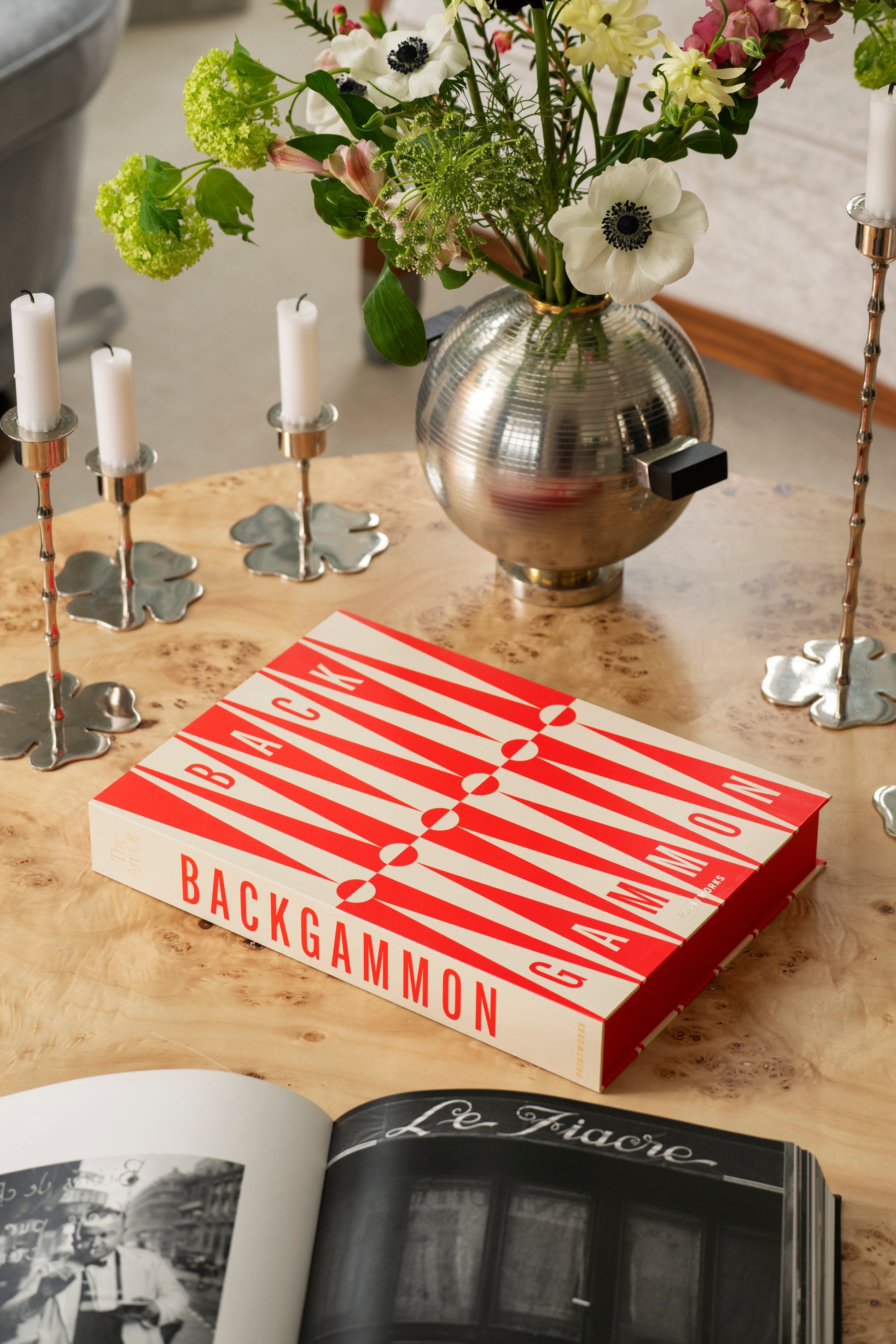 ART OF BACKGAMMON RED/CREAM