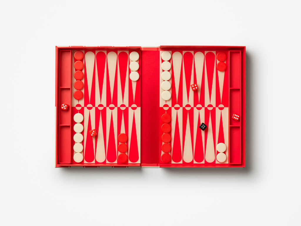 ART OF BACKGAMMON RED/CREAM