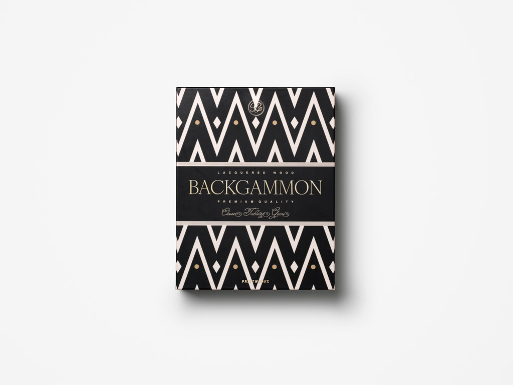 LACQUERED BACKGAMMON - BLACK
