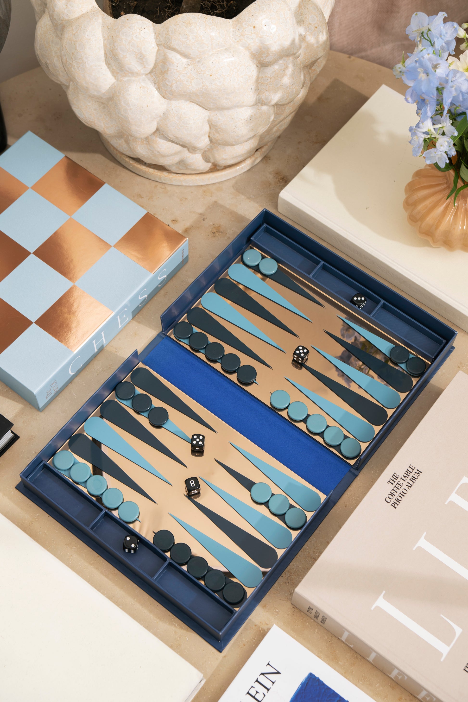 ART OF BACKGAMMON MIRROR - DARK BLUE